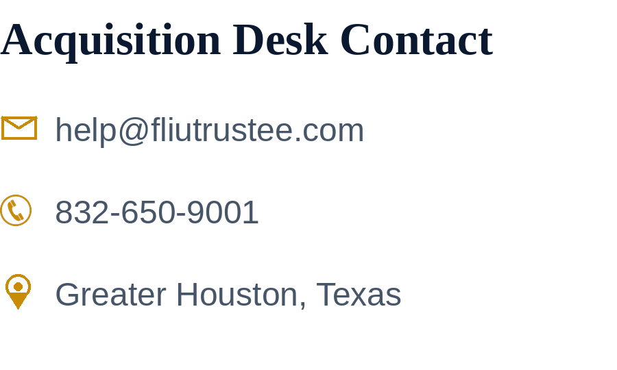 Acquisition Desk Contact Details